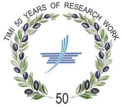 Emblem: “Timi – 50 years of research work”, the institute logo inside an olive wreath