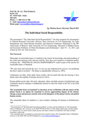 Cover of The Individual Social Responsibility (enlarge)