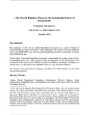 Cover of The World Thinkers' Panel on the Sustainable Future of Humankind (enlarge)