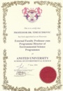 Professorship certificate, Ansted University (enlarge)